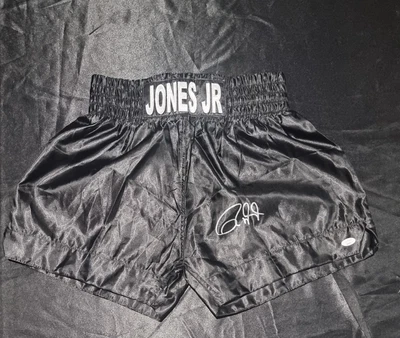 $199.99 • Buy Roy Jones Jr Signed Black Full Size Logo Boxing Trunks JSA COA