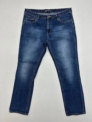 Dnmx Slim Straight Jeans Size 36 Men Blue Dark Wash Low Rise Denim  • $12.80