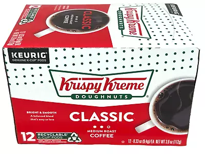 Krispy Kreme Doughnuts Classic Medium Roast Coffee Keurig K Cups 12 Ct 3.9 Oz • $12.59