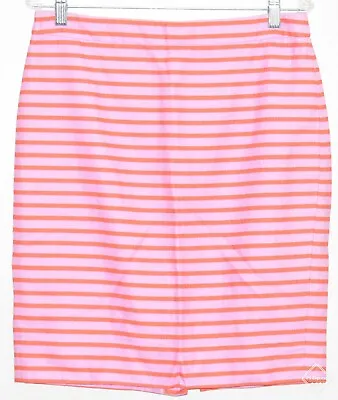 J Crew Factory The Pencil Skirt Women's Pink Striped Lined Skirt Size (8) • $12.99