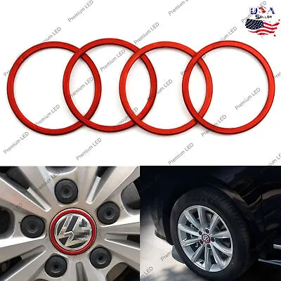 4pcs Red Car Wheel Center Logo Decoration Ring Cover For VW VOLKSWAGEN Tiguan L • $11.99