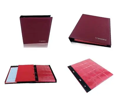 Coin Album SCHULZ Collection Holder 200H Coins Folder Binder | 50p £1 £2 | RED • £12.99