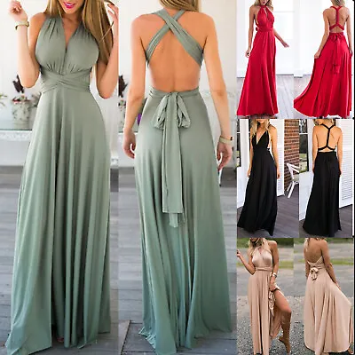£21.61 • Buy Women Maxi Multiway Wrap Dress Bridesmaid Cocktail Evening Party Infinity Dress
