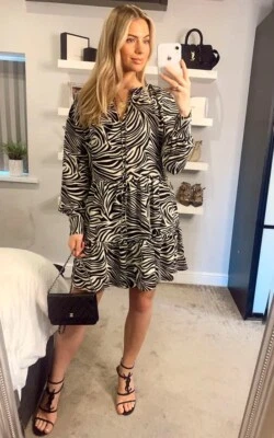 $25 • Buy Glamorous Ladies Dress Stone Black Zebra Size 12 New With Tag