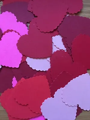 50 Reds & Pinks Card Hearts Card Making/Scrap Books/Wedding Table Decorations • £2.10