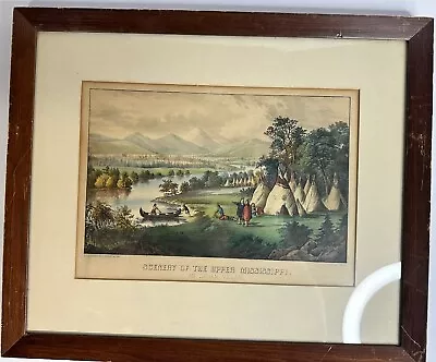 Currier & Ives Scenery Of The Upper Mississippi An Indian Village 19-1/2” X 16  • $20
