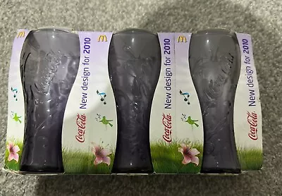 McDonalds COCA COLA GLASSES X 3 Lilac / Purple 2010 Splash  • £19.99