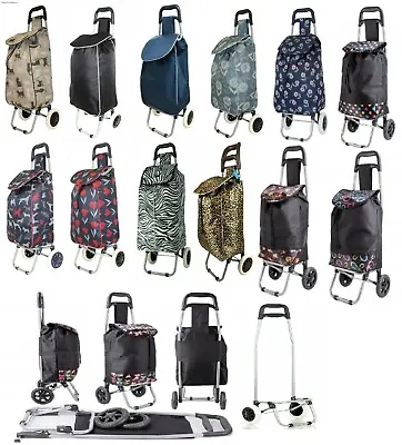 £19.99 • Buy 35L Wheeled Shopping Trolley Large Lightweight Push Cart Luggage Traveling Bag