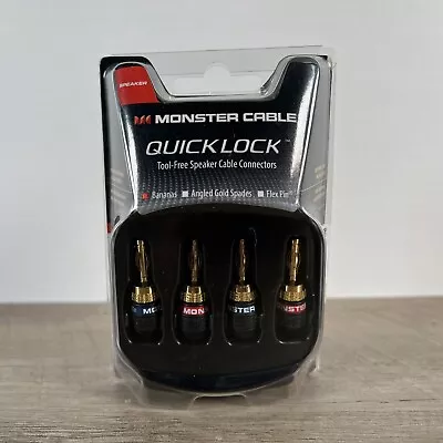 Monster Cable Quick Lock Bananas Tool-Free Speaker Cable Connectors - New In Box • $31.95