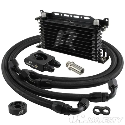 $163.45 • Buy 10 Row Oil Cooler Kit Thermostatic For Subaru BRZ Scion FR-S FA20 2013+ Black