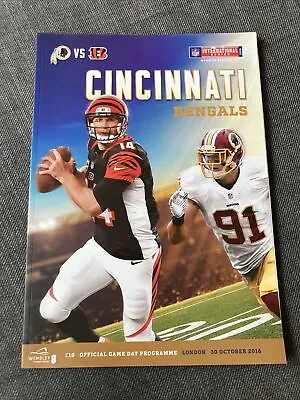 Washington Redskins Cincinnati Bengals 2016 Official NFL London Programme • £4.99