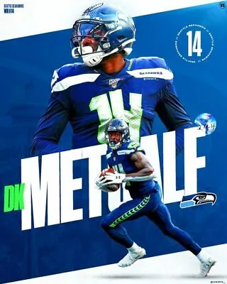 526019 DK METCALF Football Touchdown 3 16x12 WALL PRINT POSTER • $13.95