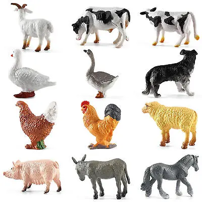 12 Piece Farm Animals FiguresRealistic Plastic Farm Animal Figurines Playset • $20.46