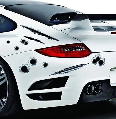 $8.99 • Buy Simulation Bullet Hole Car Sticker, Car Bullet Hole Crack Car Sticker