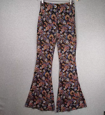 Ghanda Pants Womens Size 12 Leggings Paisley Flared Leg High Rise Bohemian Boho • $29.95