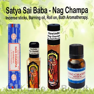 Nag Champa Roll On Body Perfume Oil Satya Sai Baba Bath Aromatherapy Exotic Sexy • £7.48