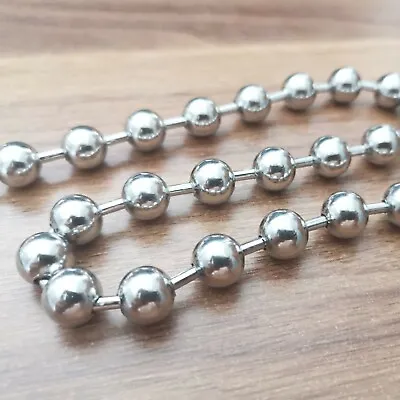 $8.88 • Buy Large Stainless Steel Big 10mm Ball Beads Chain Necklace For Boy Men's Gift 24''