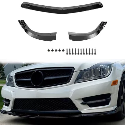 For 2008-14 Mercedes Benz C250 C300 W204 Amg Sport Gloss Black Front Bumper Lip • $48.65