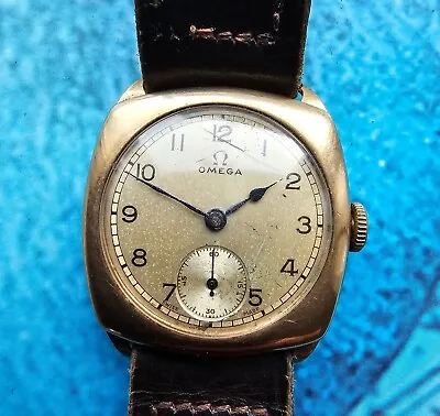 Vintage 9k Solid Gold Omega Hand-Winding Men's Watch Cal 23.4 • $658.66