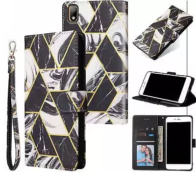 Huawei Y5 2019 Case Gilded Marble Pattern Wallet • $8.95