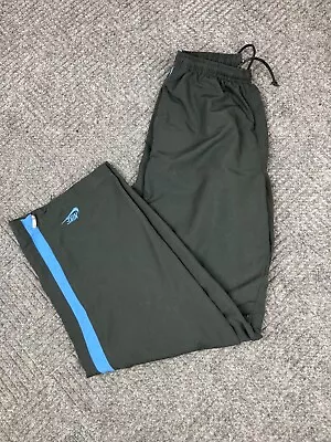 $11 • Buy Nike Track Pants Athletic Training Adult Size Large Gray Blue Stripe Lined Mens