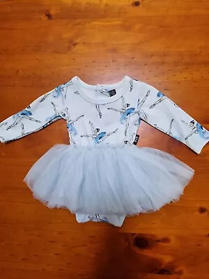 ROCK YOUR BABY Baby Girls Blue Ballet Tutu Romper Size 000 • $20