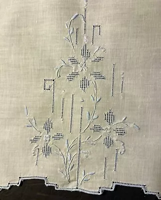 Vintage Gorgeous Hand Towel Floral Embroidery  Scalloped Edges 19 3/4 X 14  • $9