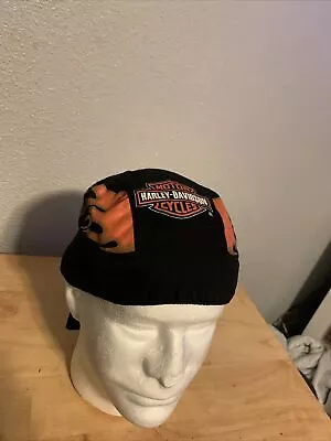 Harley Davidson Motorcycles Men's Skull Cap Do Rag Bandana Hat Black Logo • $23