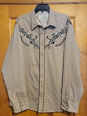 Roper Vintage Shirt Mens Size 2XL Pearl Snap Floral Embroidered Western Cowboy • $34.95