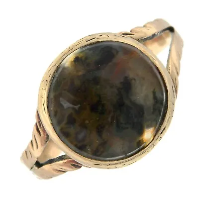 £275 • Buy GEORGIAN GOLD RING MOSS AGATE Stone SIZE K - SIZE L 18th Century - Early 19th