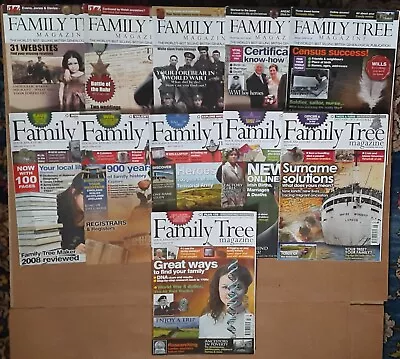 Family Tree Magazine X 11 Issues From August 2007 - Summer 2008 Great Condition • £4