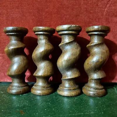 $89 • Buy 4 Barley Twist Turned Spindle Column 11  - Antique French Architectural Salvage