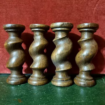 $89 • Buy 4 Barley Twist Turned Spindle Column 11  - Antique French Architectural Salvage