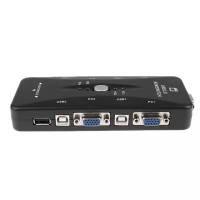 4 Port USB KVM VGA Switch With 4 Set Cable For  Mouse Keyboard Monitor PC • $23.99