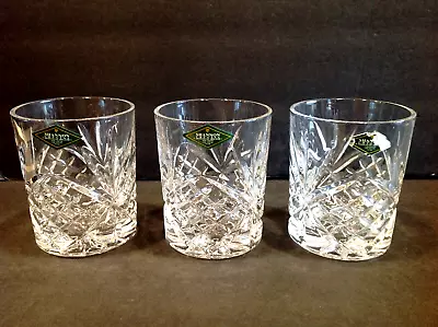Shannon Crystal By Godinger Double Old Fashioned Dublin Tumbler Glasses-Lot Of 3 • $29.88