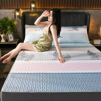 Soft Latex Bed Sheet Set Cartoon Foldable Cooling Summer Sleeping Mat King Sizes • £153.29