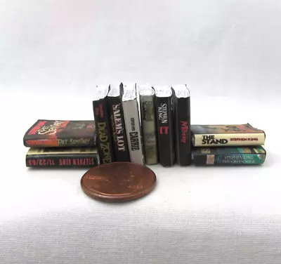 10 STEPHEN KING Miniature Books Set 1:12 Scale Dollhouse Prop Faux Books • $13.22