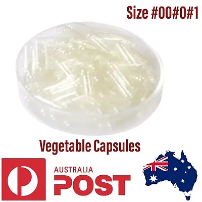 Empty Vegetable Capsules Vitamins Sizes #1 0 00 GMP Certified Halal Kosher HPMC • $7.50