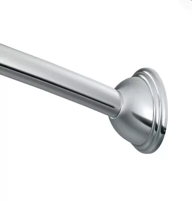 Moen DN2170CH Chrome Curved Shower Rod Permanent Mounting With Hardware • $35