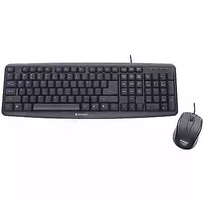 Verbatim 99202 Slimline Wired USB QWERTY Keyboard & Mouse - Black • $23.92