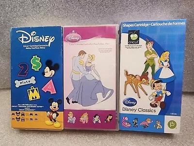 DISNEY Cricut Cartridge Lot Mickey Font Disney Classics & Happily Ever After  • $47.49