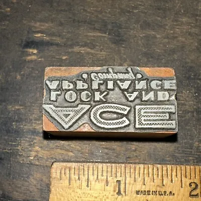 Vintage Print Blocks “ ACE Lock And Appliance Company” Old Block! • $16