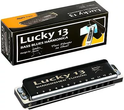 Lucky 13 Bass Blues Harmonica - PowerBender Tunning-TWO HARPS IN ONE! US Stock • $101.16