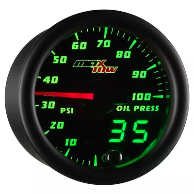 52mm MaxTow Black Double Vision Electronic Oil Pressure PSI Gauge • $114.99