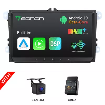 OBD+CAM+8Core Android CarPlay Car Stereo GPS Radio Head Unit For VW Golf MK5 MK6 • $239.99