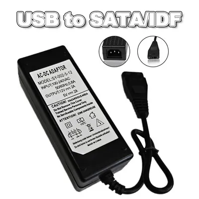 External 12V/5V USB To IDE+SATA Power Supply Adapter HDD/Hard Drive/CD-ROM TU • £7.02