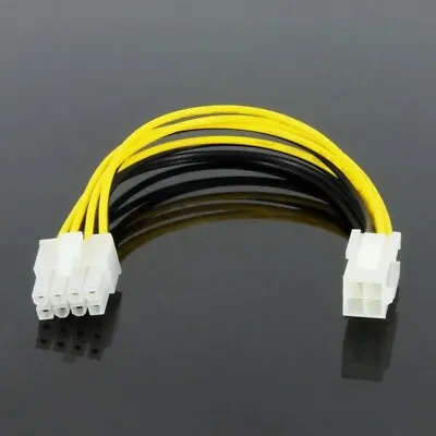 ATX 4 Pin Female To 8 Pin Male EPS Power Supply Convertor Cable Adapter P4PM 12v • £2.95