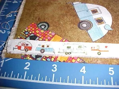 Fabric Cotton QUILTER'S FABRIC COTTON RV Trailers Retro Trailers • $7