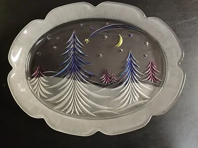 Mikasa Oval Christmas Platter Starlight Christmas Trees 15  • $34.99