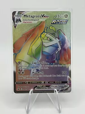 2021 Pokémon TCG Metagross VMAX Chilling Reign 208/198 Holo Secret Rare Rainbow! • $9.99